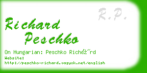 richard peschko business card